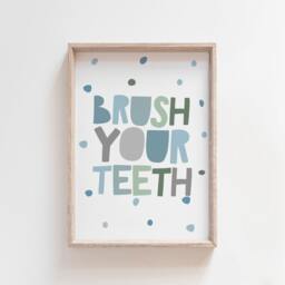 Set Of 3 Kids Bathroom Prints, Wash Your Hands Print, Decor, Nursery Signs, Wall Art - thumbnail 2