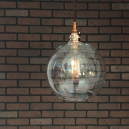 "Industrial Pendant -Copper 8"" Clear Glass Open Globe Shade With Patented ""Huila Connector" - thumbnail 3