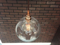"Industrial Pendant -Copper 8"" Clear Glass Open Globe Shade With Patented ""Huila Connector"