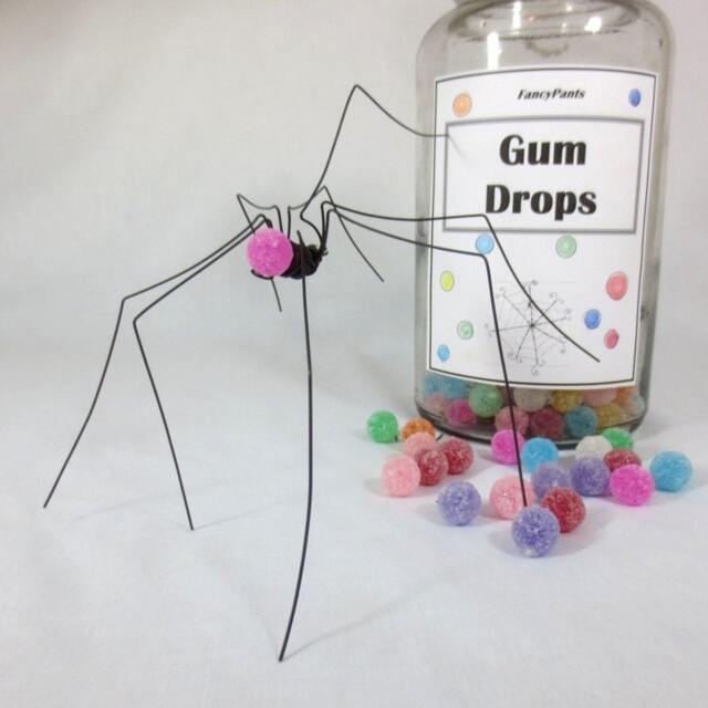Tasty Long-Legged Pink Gumdrop Spider Repurposed Sculpture - image 1