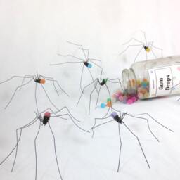 Tasty Long-Legged Pink Gumdrop Spider Repurposed Sculpture - thumbnail 4
