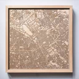 San Jose Wooden Street Map - Laser Cut 3D City Art, Framed - thumbnail 1