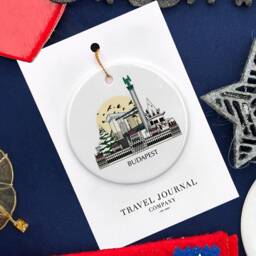 Budapest Hungary Personalised Christmas Tree Ceramic Ornament Decoration Gift Present Festive Souvenir Custom Bauble - thumbnail 3