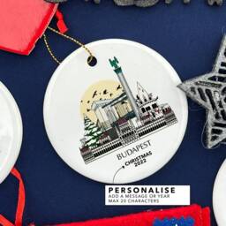 Budapest Hungary Personalised Christmas Tree Ceramic Ornament Decoration Gift Present Festive Souvenir Custom Bauble - thumbnail 2