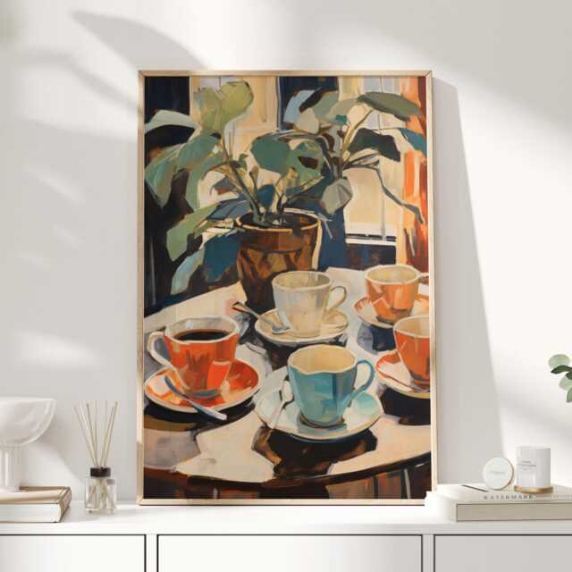 Coffee Poster, Print, Kitchen Art, More Espresso, Before After Coffee, Decor, Shop Art - image 1