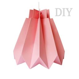 Diy Pink Rose Origami Lampshade Kit No Glue Pendent Light - thumbnail 3