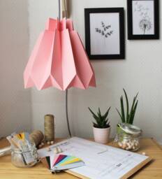 Diy Pink Rose Origami Lampshade Kit No Glue Pendent Light
