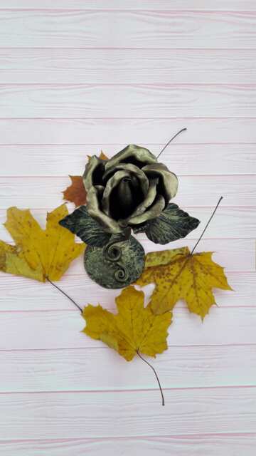 6Th Anniversary Gift, Iron Anniversary, Metal Rose Sculpture, Christmas Gift For Her, Forged Rose - image 1