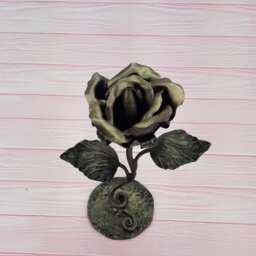 6Th Anniversary Gift, Iron Anniversary, Metal Rose Sculpture, Christmas Gift For Her, Forged Rose - thumbnail 4