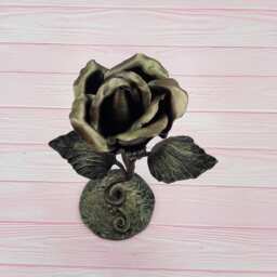 6Th Anniversary Gift, Iron Anniversary, Metal Rose Sculpture, Christmas Gift For Her, Forged Rose - thumbnail 2