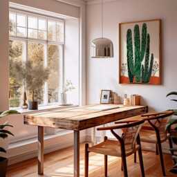 Cactus Wall Art Print, Modern Desert Poster, Green & Terracotta Botanical Illustration - thumbnail 3