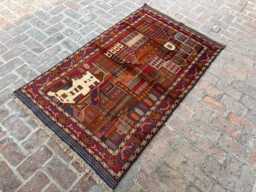 4x6 Afghan Pictorial Wool Rug - Handmade Floral Carpet Traditional Hand-Knotted Oriental Accent For Home, Office Or Gift Decor