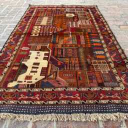 4x6 Afghan Pictorial Wool Rug - Handmade Floral Carpet Traditional Hand-Knotted Oriental Accent For Home, Office Or Gift Decor - thumbnail 3