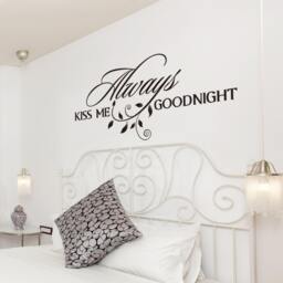 Always Kiss Me Goodnight Wall Decal Master Bedroom Decor Vinyl Sticker Love Quote Decorations Removable Bed Room Letters Quotes - 122 - thumbnail 2