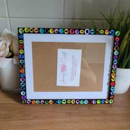 Colourful Glass Dragon/Cat Eye Flatbacks Photo Frame 6 X 8 Inches - thumbnail 2