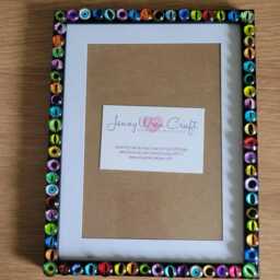 Colourful Glass Dragon/Cat Eye Flatbacks Photo Frame 6 X 8 Inches - thumbnail 3