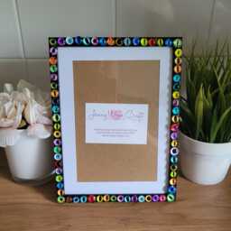 Colourful Glass Dragon/Cat Eye Flatbacks Photo Frame 6 X 8 Inches - thumbnail 4