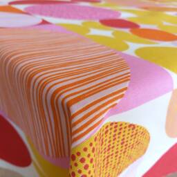 Curtain Valance Tablecloth Pink Red Yellow Abstract Rounds Figures Geometrical Spira Anita Fabric Scandinavian Design Table Linen Towel Gift - thumbnail 4