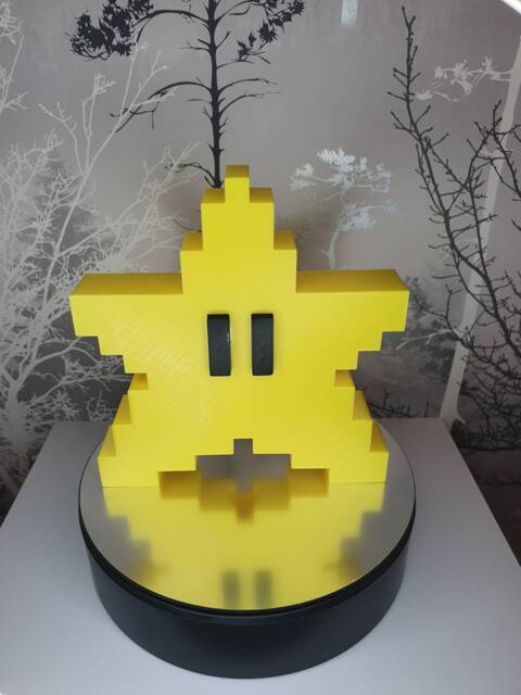 Retro Mario Star Tree Topper 8-Bit Christmas Ornament - image 1