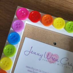 Rainbow Recycled Acrylic Button Square Photo Frame 4 X Inches - thumbnail 3