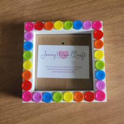 Rainbow Recycled Acrylic Button Square Photo Frame 4 X Inches - thumbnail 2
