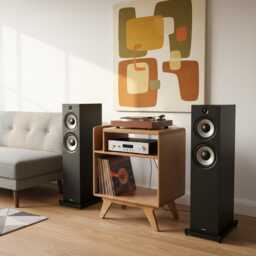 Vinyl Record Turntable Stand , Modern Player Table, Storage, Plywood Furniture, Wooden Hifi Cabinet - thumbnail 3