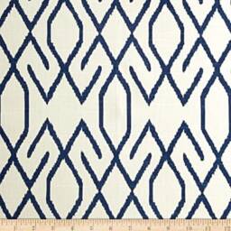 Blue & White Geometric Pillow Cover, Hampton Style Decorative Cushion - thumbnail 4