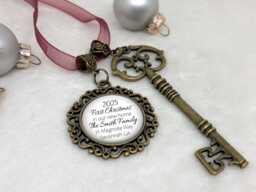 Personalized Our New Home Christmas Ornament, House First Apartment, 2025 Dated Ornament, Bronze - thumbnail 1