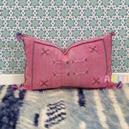 Yakiti-Pink Silk Moroccan Pillows, Aka Cactus Pillow, Decorative Pillows, Sabra Pillows, Moroccan Decor Designer Cactus - thumbnail 2