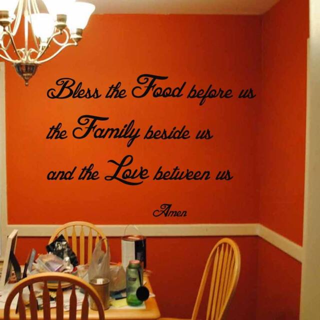 Prayer Wall Decals Family Quotes Bless The Food Before Us Kitchen Decor Home Vinyl Decal Sticker Kids Nursery Baby Room M474 - image 1
