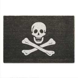 Pirate Flag Door Mat Skull & Crossbones Jolly Roger Doormat Indoor Front Welcome Entrance Coir - thumbnail 2