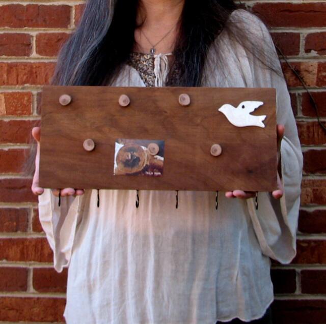 Peace Dove Organic Natural Message Board Key Holder Rack With Magnets By Tanja Sova - image 1