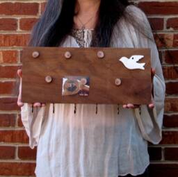 Peace Dove Organic Natural Message Board Key Holder Rack With Magnets By Tanja Sova - thumbnail 1
