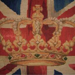 Union Jack Royal Blue Design 1 Oblong Tapestry Cushion Cover - thumbnail 2