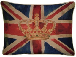 Union Jack Royal Blue Design 1 Oblong Tapestry Cushion Cover - thumbnail 1