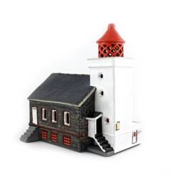 Handmade Ceramic Lighthouse Obrestad Fyr Norway Tealight Holder, Nordic Art Decor, Home Decoration New Ornament, Table D??cor - thumbnail 2