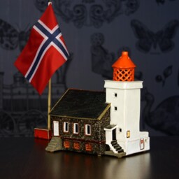 Handmade Ceramic Lighthouse Obrestad Fyr Norway Tealight Holder, Nordic Art Decor, Home Decoration New Ornament, Table D??cor - thumbnail 1