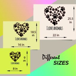 In-Style Decals Wall Vinyl Decal Home Decor Art Sticker I Love Animals Heart Paw Prints Pet Shop Grooming Salon Veterinary Mural Design 248 - thumbnail 2