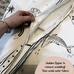 Soft Cotton World Map Play Mat - 90cm X 120cm 100% Cotton, Kids Decor, Mat, Plat Toddler Black & White Mat - thumbnail 3