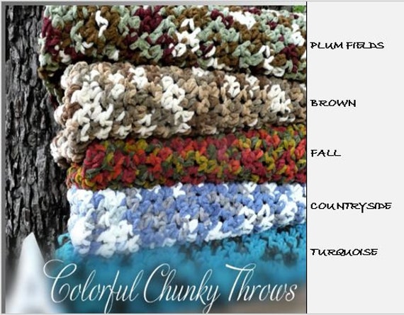 Chunky Chenille Throw, Handmade, Multicolored - image 1