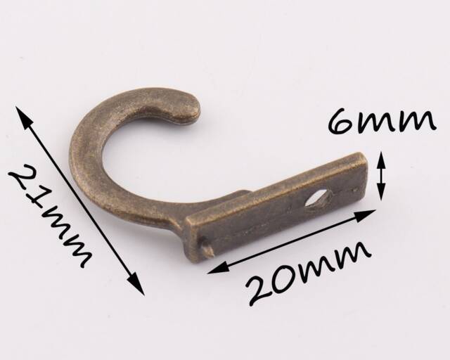 10Pcs Small Vintage Bronze Wall Hook, Metal Old Hook, Standing Coat Rack, Hook Rail, Decorative Hooks - 3/4 - image 1
