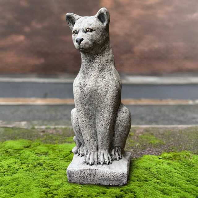 Large Sitting Cat Statue Concrete Kitty Figurine Outdoor Kitten Sculpture Cement Pet Ornament Memorial Decoration Garden Decor Yard Art - image 1