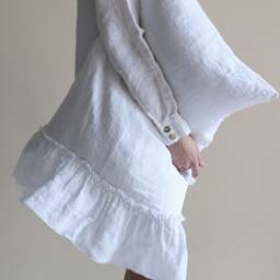 Linen Pillow Case - Ruffled Pillow Covers Side Ruffle Shams -Farmhouse Linens Bedding Shabby Chic Bedding. Mooshop - thumbnail 2