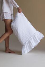 Linen Pillow Case - Ruffled Pillow Covers Side Ruffle Shams -Farmhouse Linens Bedding Shabby Chic Bedding. Mooshop - thumbnail 1