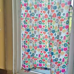 Floral Cotton Curtain Panel, Kids Nursery Decor, Colorful Print - thumbnail 3