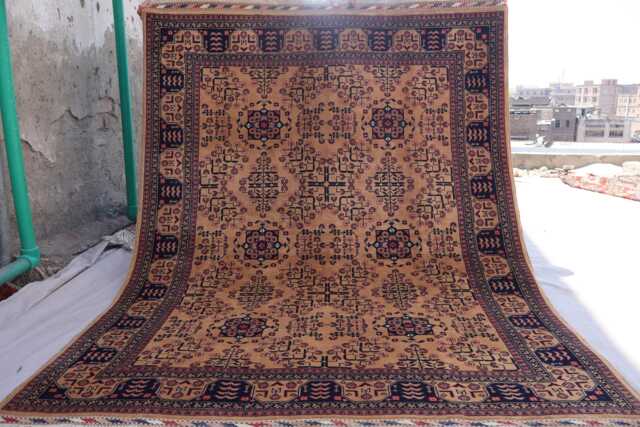 5x7 Terracotta Rug, Afghan Vintage Bukhara Rug, Handmade Wool Brown Turkmen Tribal Oriental Area Living Room Bedroom Rug - image 1