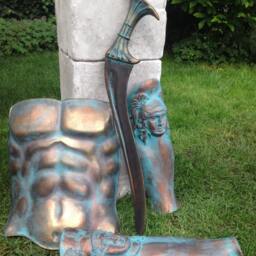 Fiberglass Greek Spartan Armor Set Helmet, Sword, Shield, Larp Cosplay - thumbnail 2