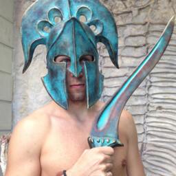 Fiberglass Greek Spartan Armor Set Helmet, Sword, Shield, Larp Cosplay - thumbnail 4