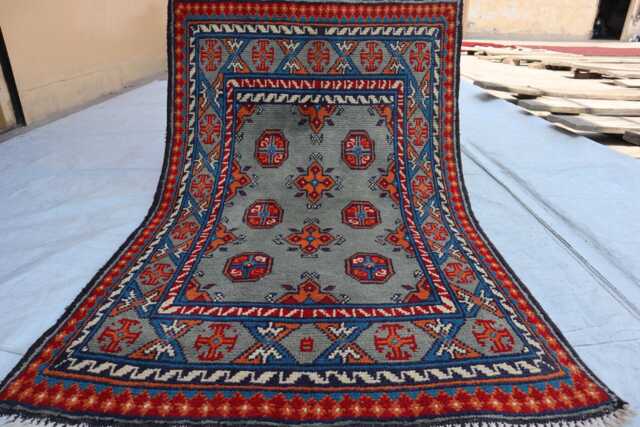 2'8x4'2 Ft Akhcha New Afghan Handmade Area Rug, High Pile Rug Turkmen Bokhara Rug Living Room Tribal Bedroom Office - image 1