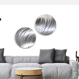 Metal Wall Art, Silver Sculpture, Modern Decor, Contemporary Round Hanging, Handcrafted - thumbnail 2